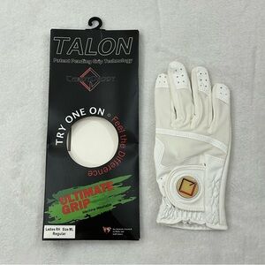 Talon Ultimate Grip White Golf Single Glove Ladies Right Hand Size M/L Regular